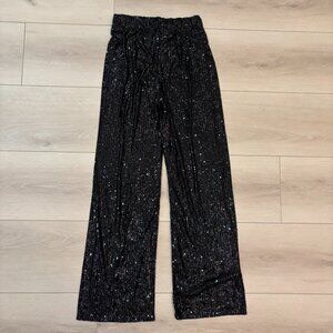 Bognar Blu Wide Leg Sequin Pants in Black